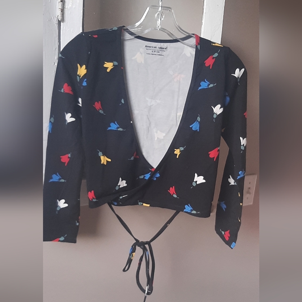 NWT American Apparel Julliard Top in Vintage Black Floral, S/P